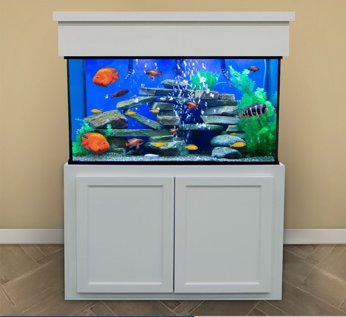 Modern White 150 Gallon Aquarium Stand Design
