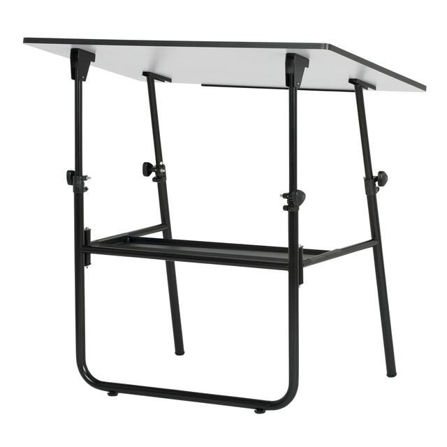 Modern White and Black Folding Drafting Table