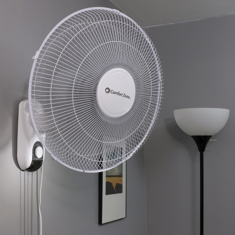 Modern White Wall Mounted Fan in Minimalist Room