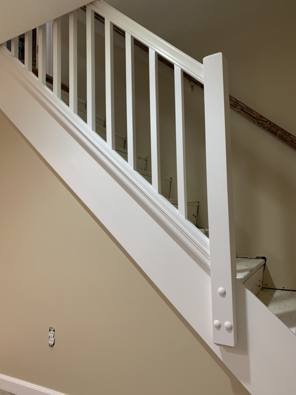 Modern White Wood Staircase Railing Design