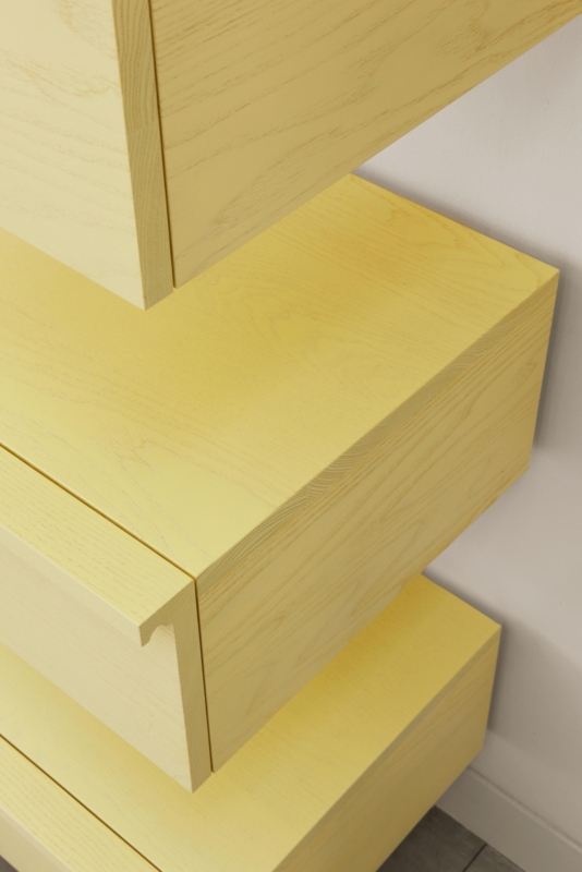 Modern Yellow Wooden Wall-Mounted Drawers
