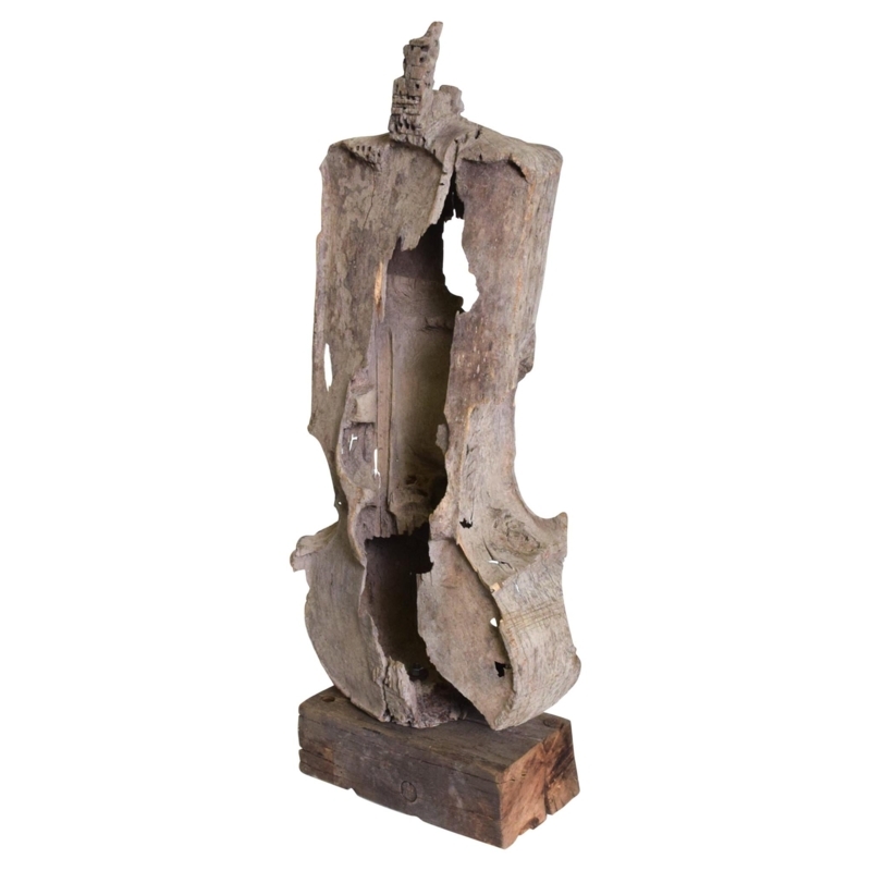 Monumental Abstract Organic Carved Wood Sculpture