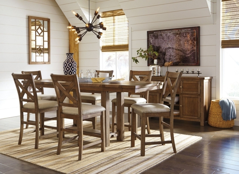 Moriville Gray Extendable Counter Height Dining Set