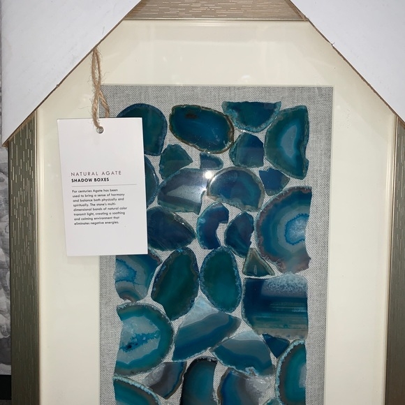 Natural Blue Agate Shadow Box Decorative Art