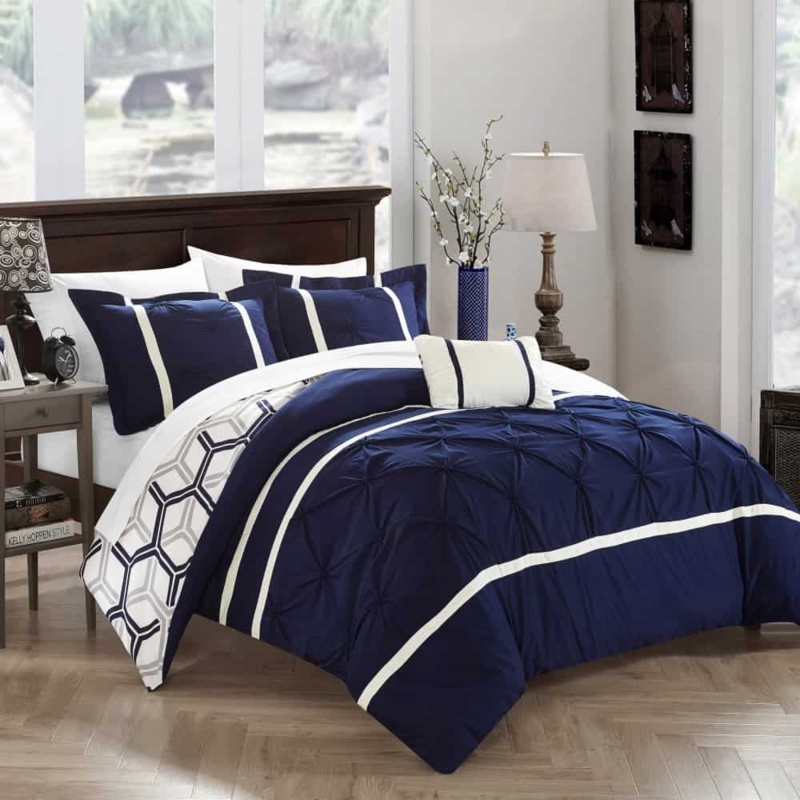 Navy Blue and Gray Modern Bedroom Design Ideas