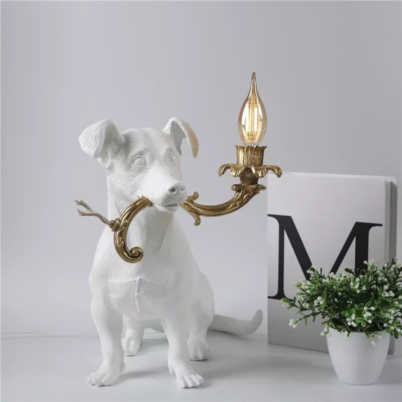 Nordic Retro Dog Table Lamp with Vintage Charm