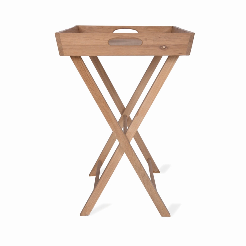 Oak Butler's Tray Table with Folding Legs