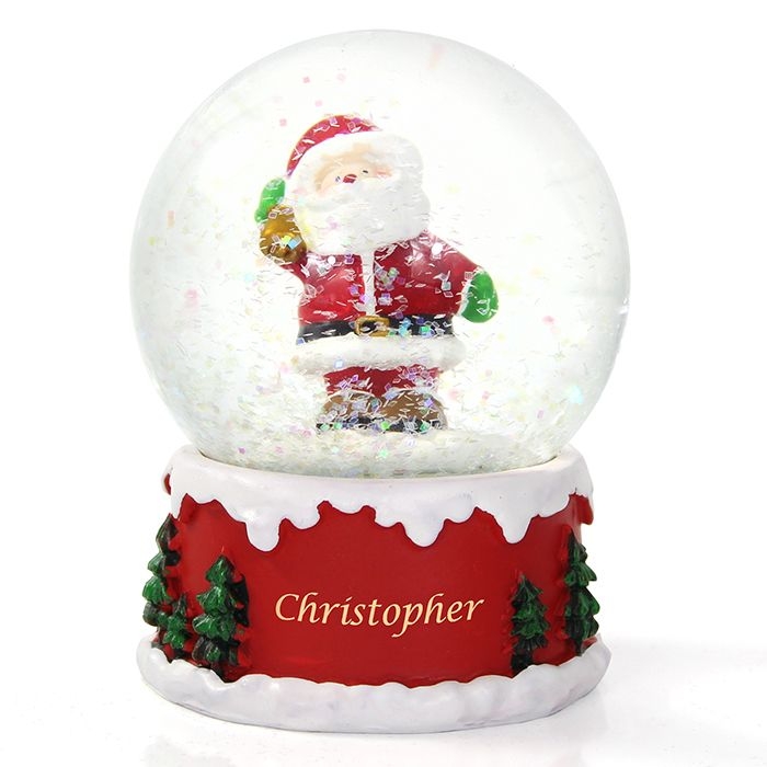 Personalized Santa Snow Globe Christmas Decoration