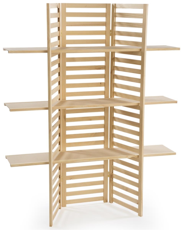 Pine Wood Folding Retail Shelving Unit with Three Shelves