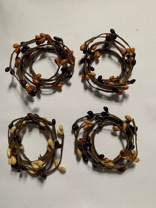 Pip Berry Taper Candle Rings in Autumn Colors