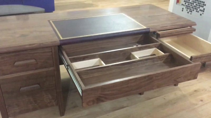 QLine Executive Desk with Hidden Storage Compartments
