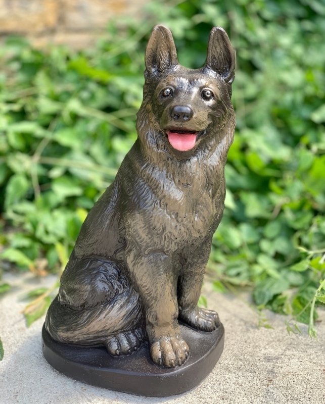 Realistic German Shepherd Dog Garden Statue
