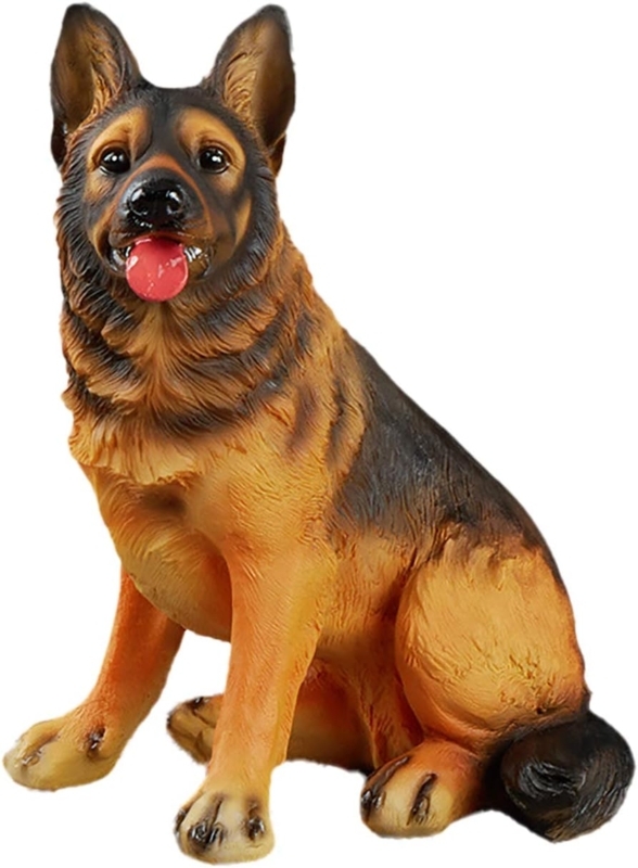 Realistic German Shepherd Garden Statue for Courtyard