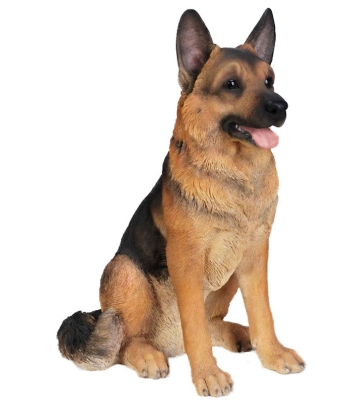 Realistic German Shepherd Sitting Dog Statue