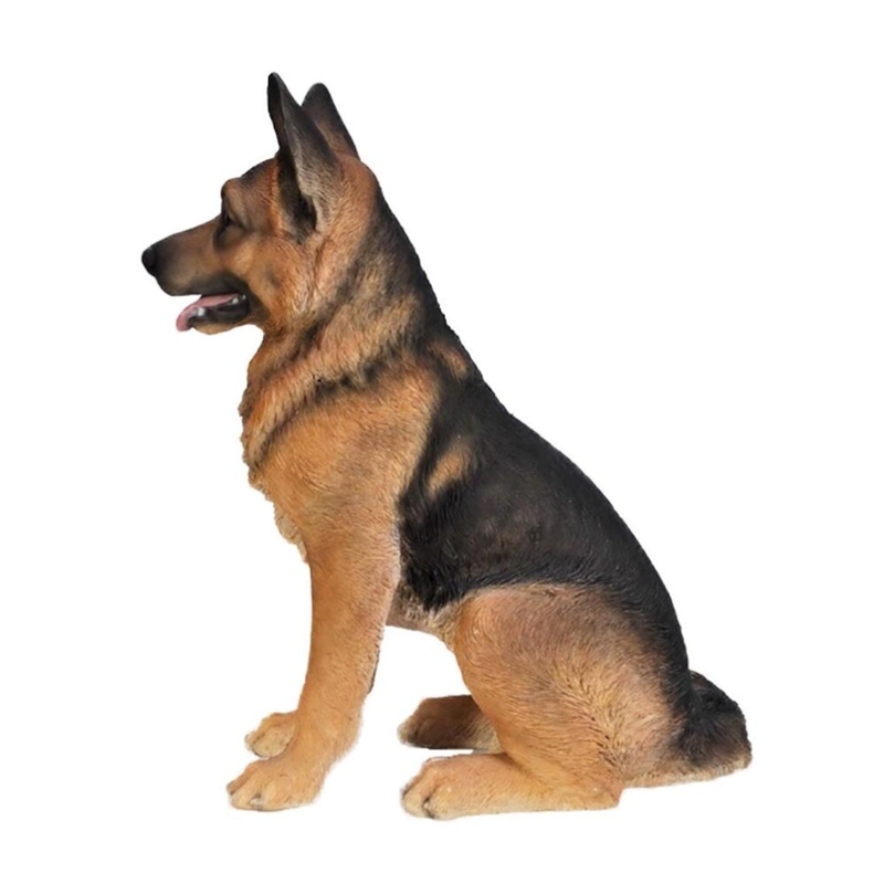 Realistic Life-Size German Shepherd Statue Decor