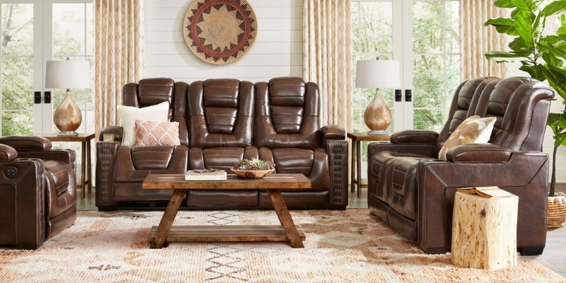 Renegade Brown Leather Living Room Set Inspiration