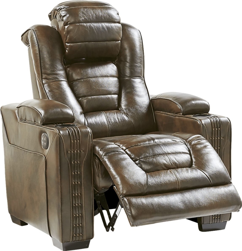 Renegade Brown Leather Power Recliner Chair