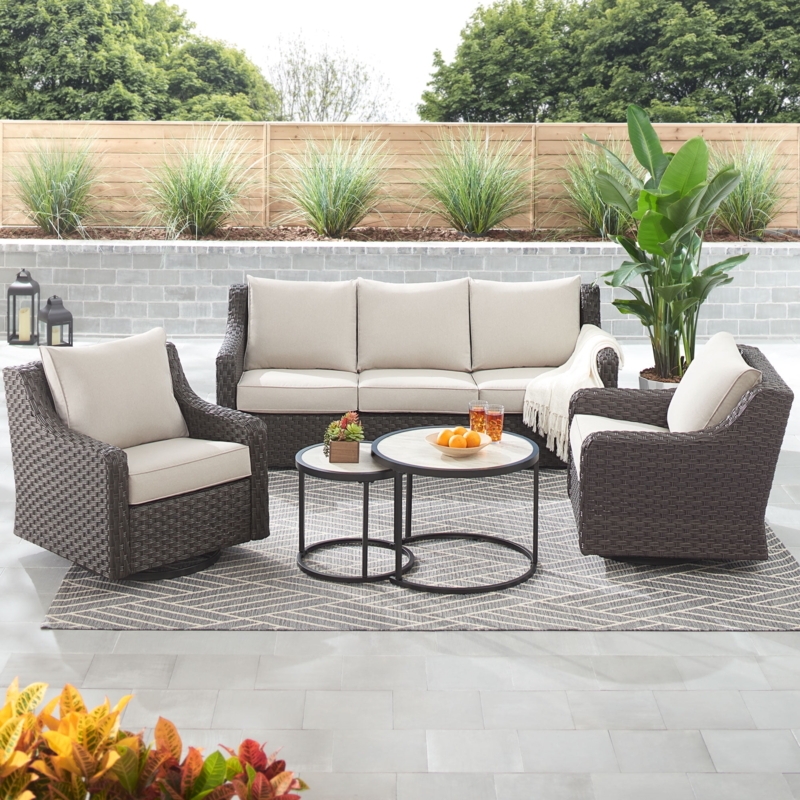 River Oaks Outdoor 5-Piece Wicker Conversation Set