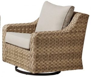River Oaks Wicker Patio Swivel Chair with Cushions