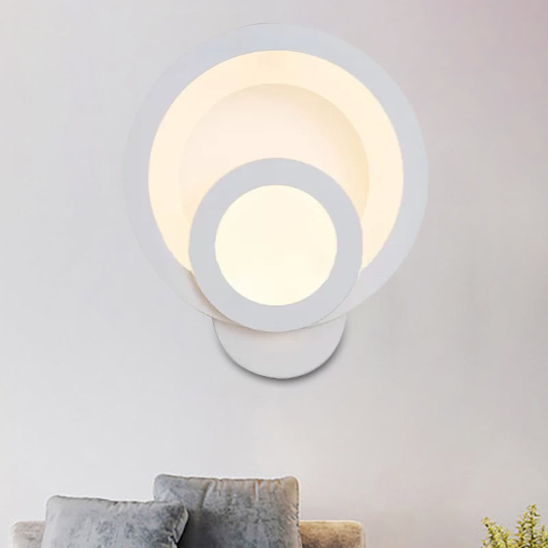 Round Stairway Wall Sconce Acrylic LED Modern Wall Light Fixture in ...
