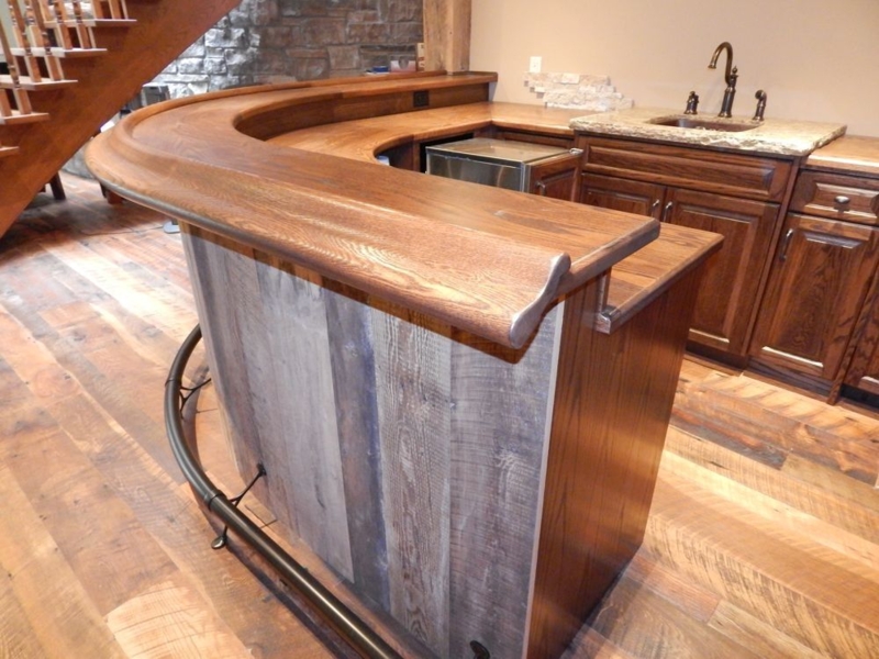 Rustic Custom Built Wooden Home Bar Design