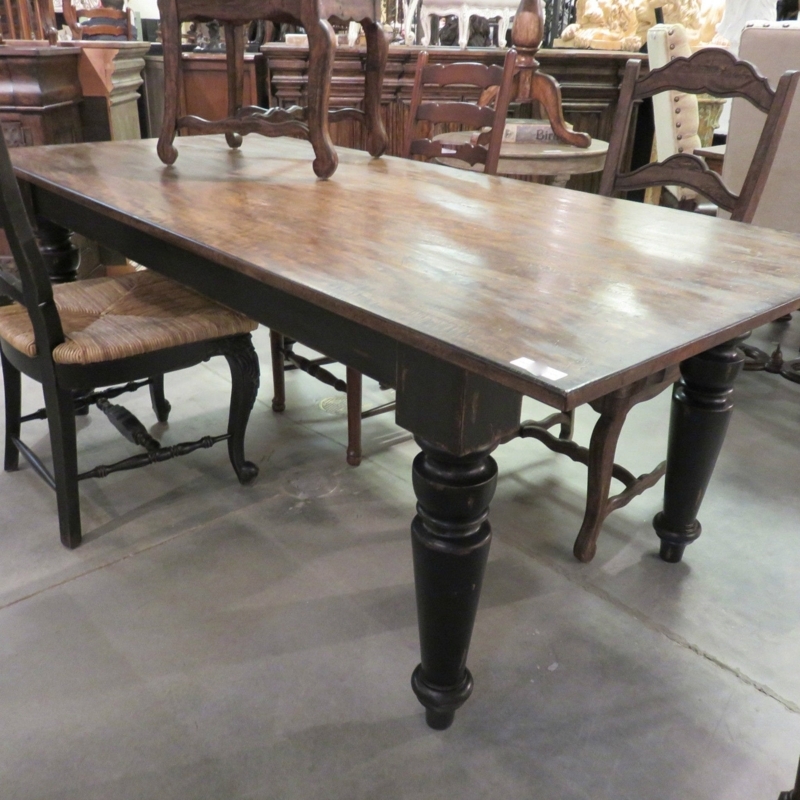 Rustic Farmhouse Dining Table with Distressed Wood Top