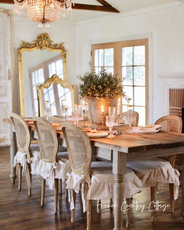 Rustic French Country Dining Room with Elegant Charm