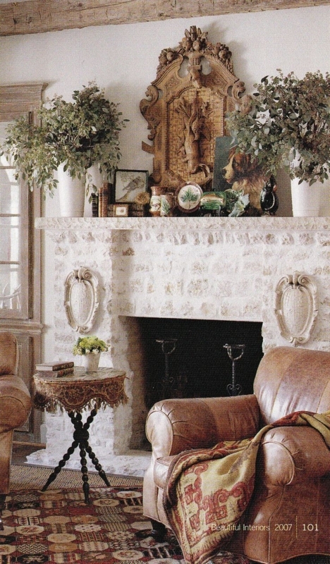 Rustic French Country Fireplaces