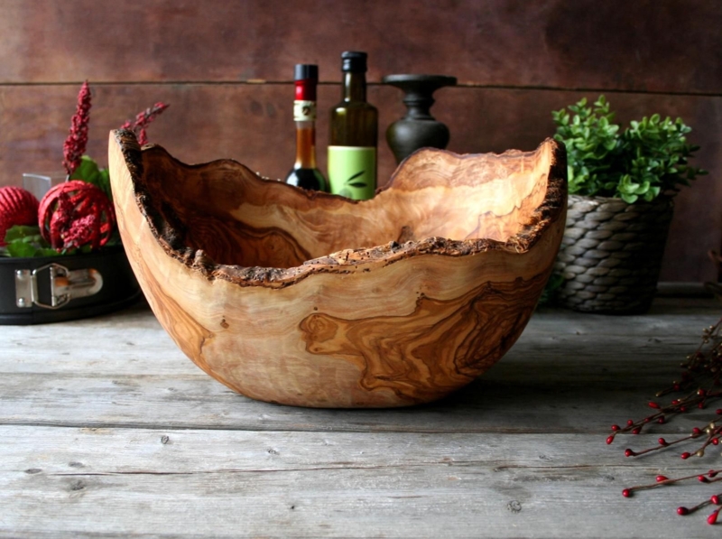 Rustic Handmade Wooden Bowl for Wedding Decor