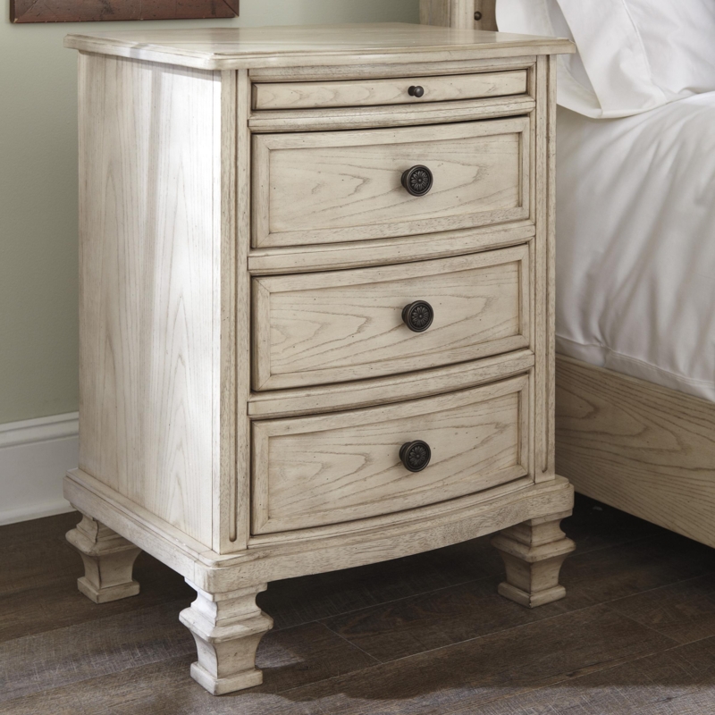 Rustic Narrow Nightstand with Storage Drawers