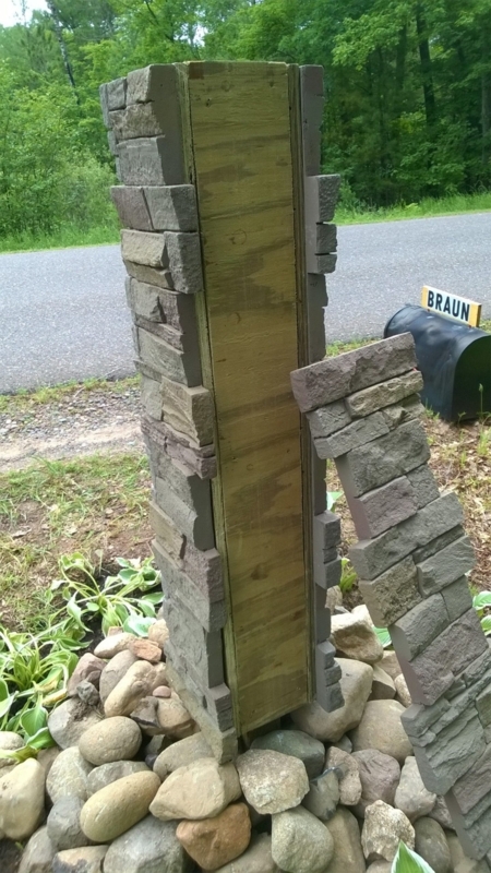 Rustic Stone Mailbox Post Construction Design