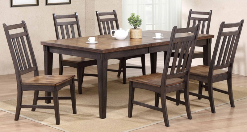 Rustic Two-Tone Grey and Brown Wooden Dining Set