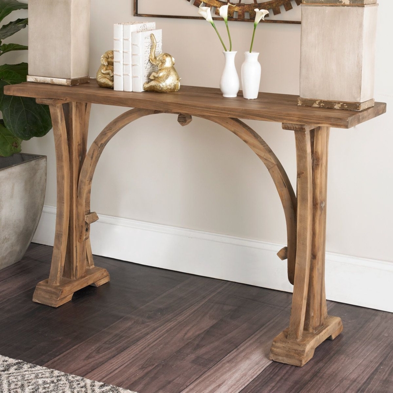 Rustic Wooden Arched Frame Console Table
