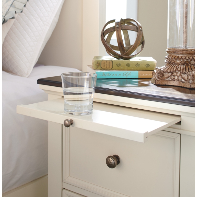 Signature Design by Ashley Woodanville Two Drawer Night Stand with Pull ...