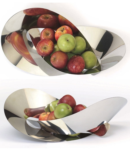 Sleek Modern Stainless Steel Fruit Bowls