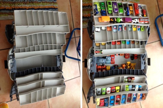 Smart Toy Car Organizer with Compartmental Storage