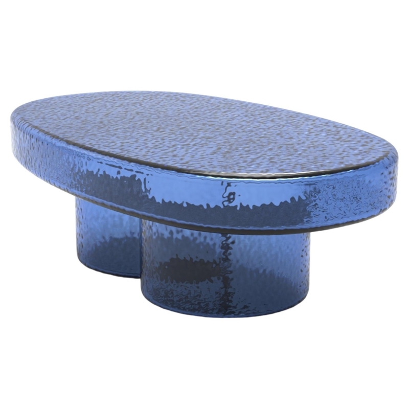 Soda Blown Murano Glass Oval Coffee Table in Amber by Yiannis Ghikas ...