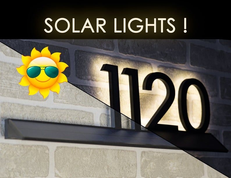 Solar Light Up House Number Signs for Modern Homes