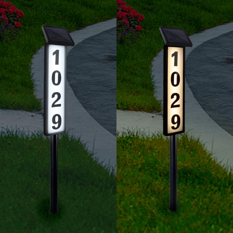 Solar Lighted House Address Numbers Sign