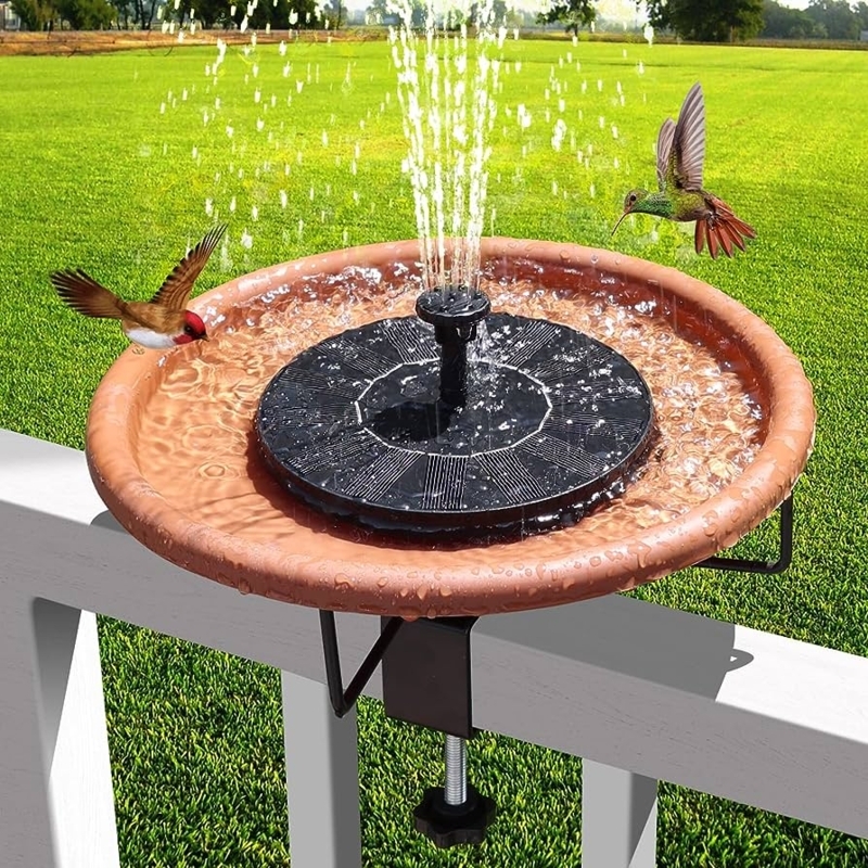 Solar Powered Birdbath Fountain for Outdoor Gardens