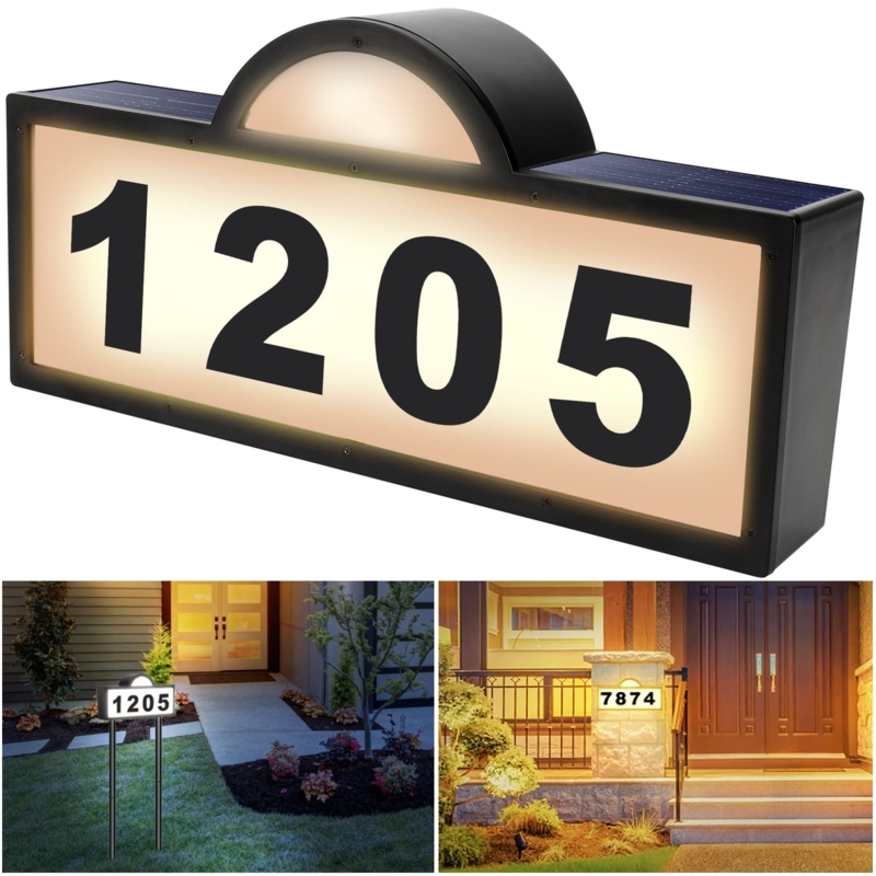Solar Powered Illuminated House Number Signs