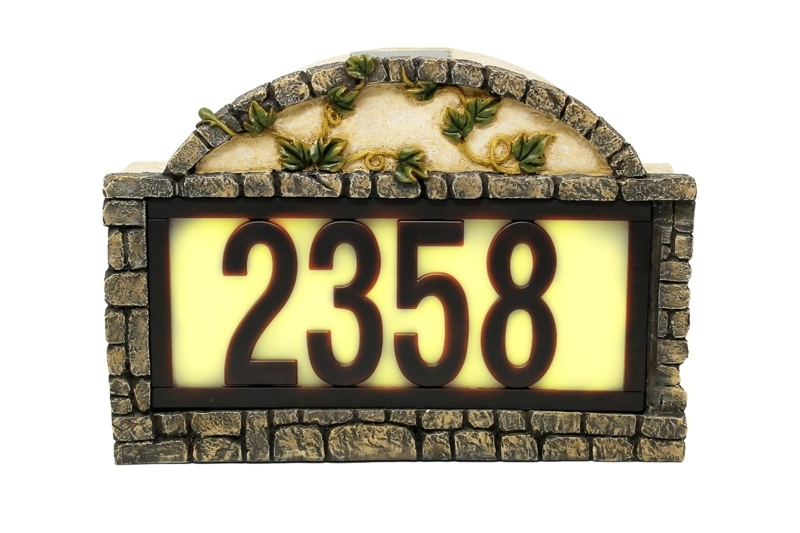 Solar Powered Lighted Stone House Numbers
