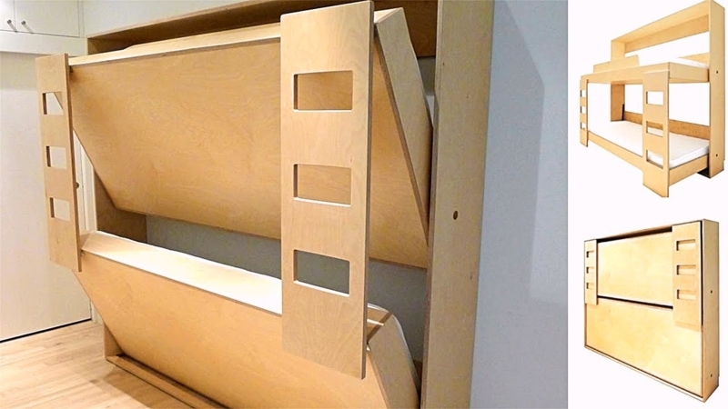 Space-Saving Comfortable Folding Bunk Beds Design