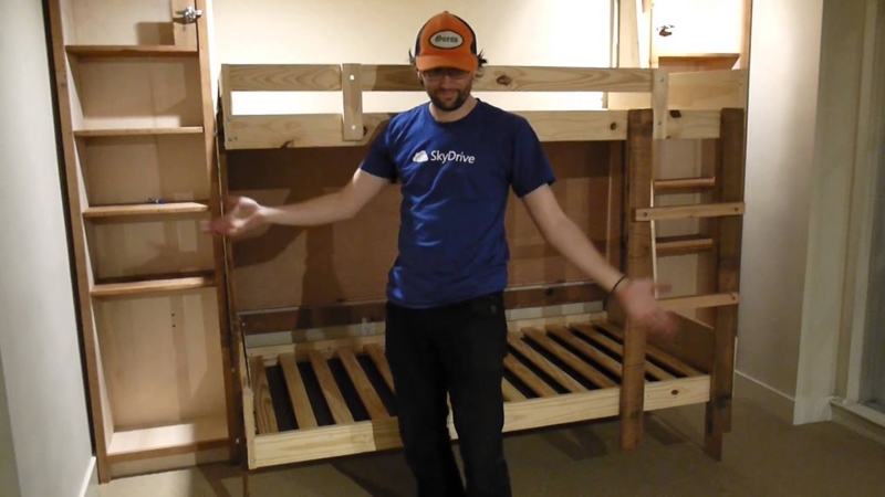 Space-Saving Hideaway Folding Bunk Beds Design