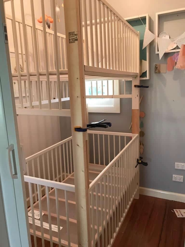 Space-Saving Ikea Bunk Bed with Crib Below