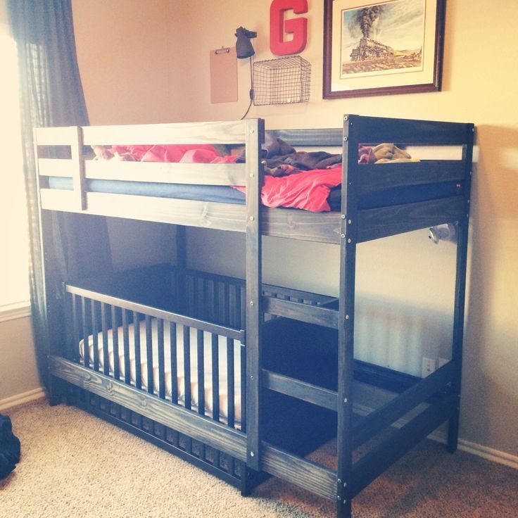 Space-Saving Loft Bed with Crib for Boys' Room