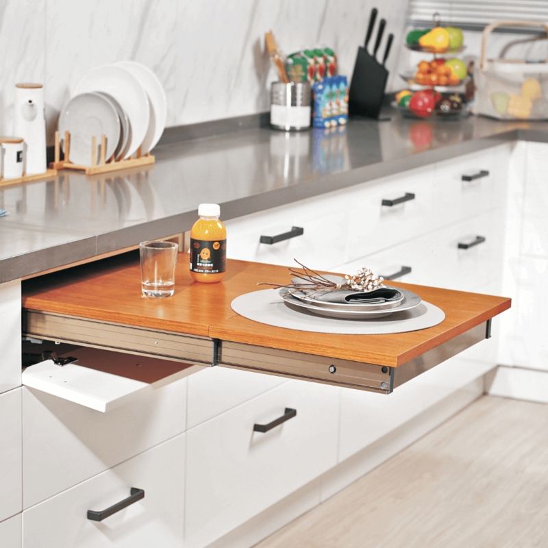 Space-Saving Pull-Out Kitchen Table with Two Pieces