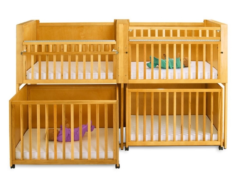 Space-Saving Stackable Wooden Infant Cribs
