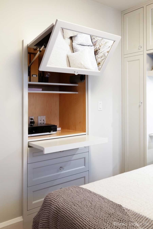 Space-Saving Wall-Mounted Fold Out Desk with Mirror