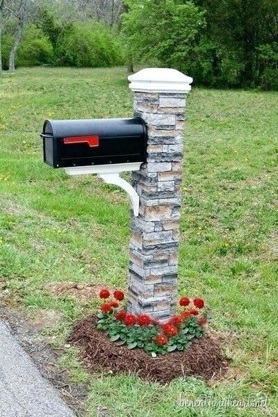 stacked stone mailbox post - Google Search | Diy mailbox, Mailbox ...